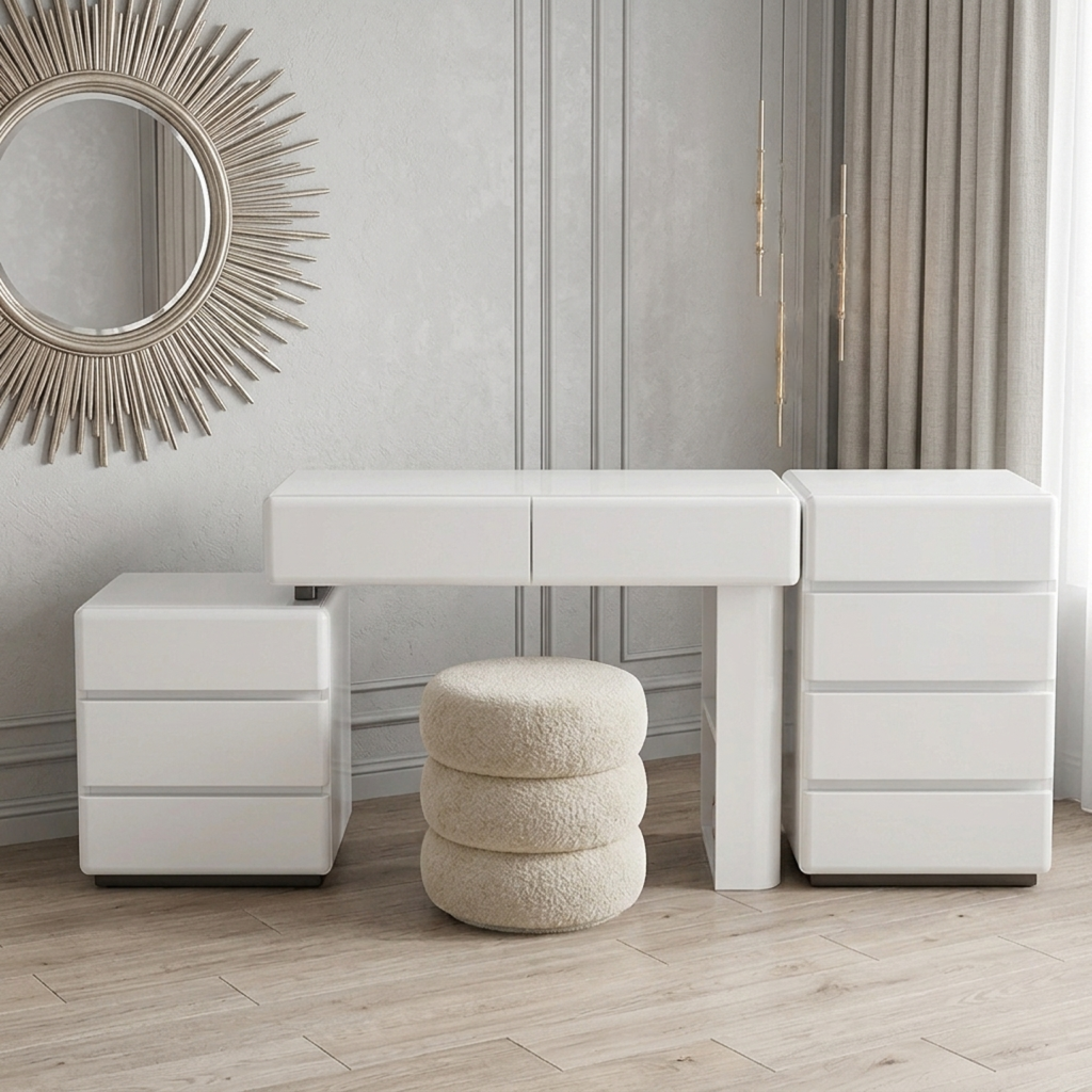 Nova Dressing Table with Stool.