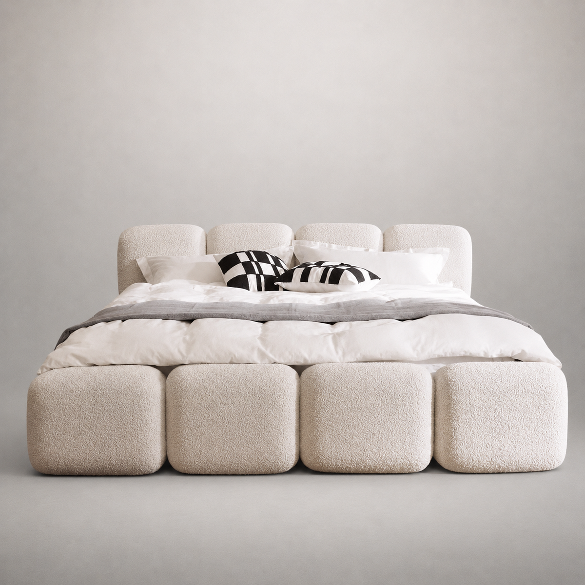 Milo Cloud Modular Upholstered Bed.