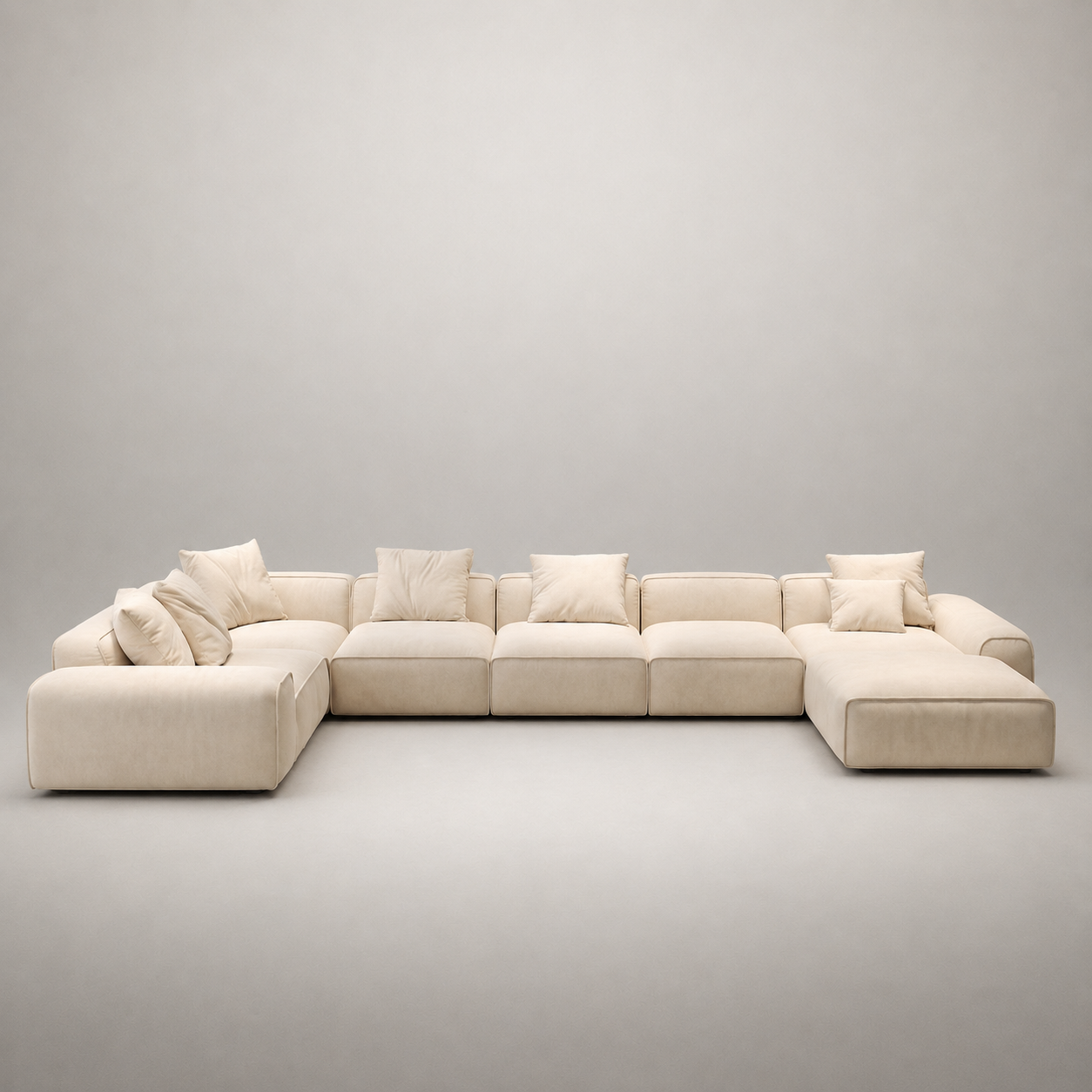 Emelina Luxury U-Shape Modular Sectional Sofa.