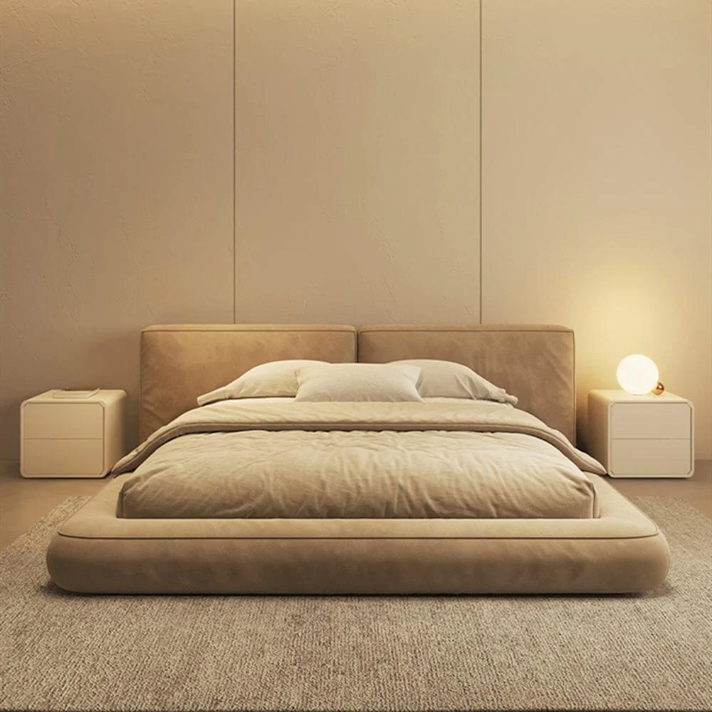 beige floor bed