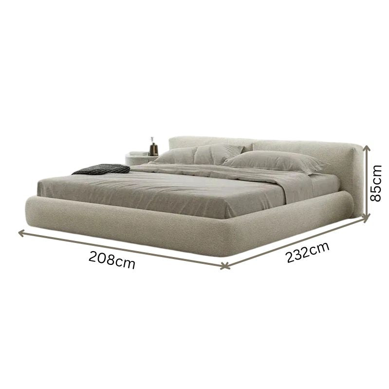 boucle king size bed