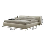 boucle queen bed