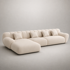 floral tufted l-shape sofa