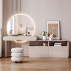Orbit Dressing Table Set with Mirror and Stool.