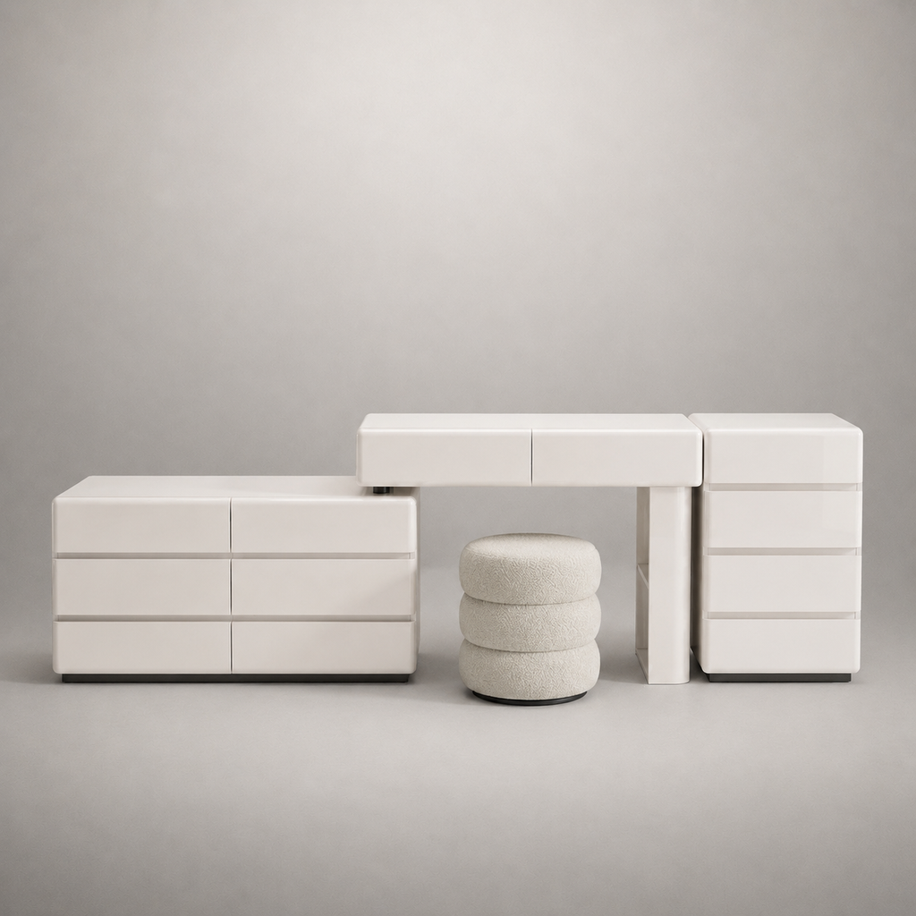 modern white dressing table