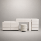 modern white dressing table