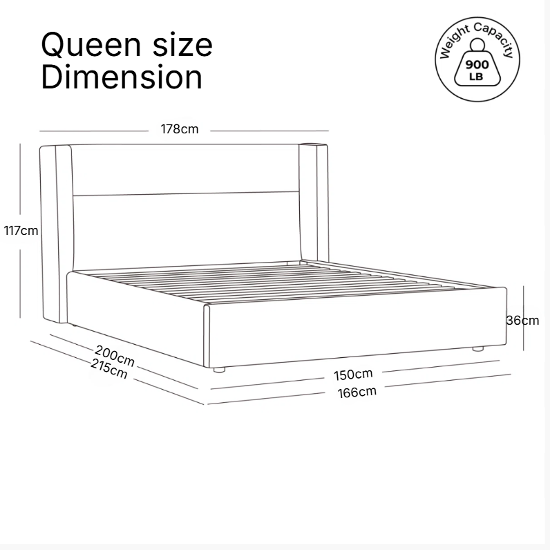 queen platform bed