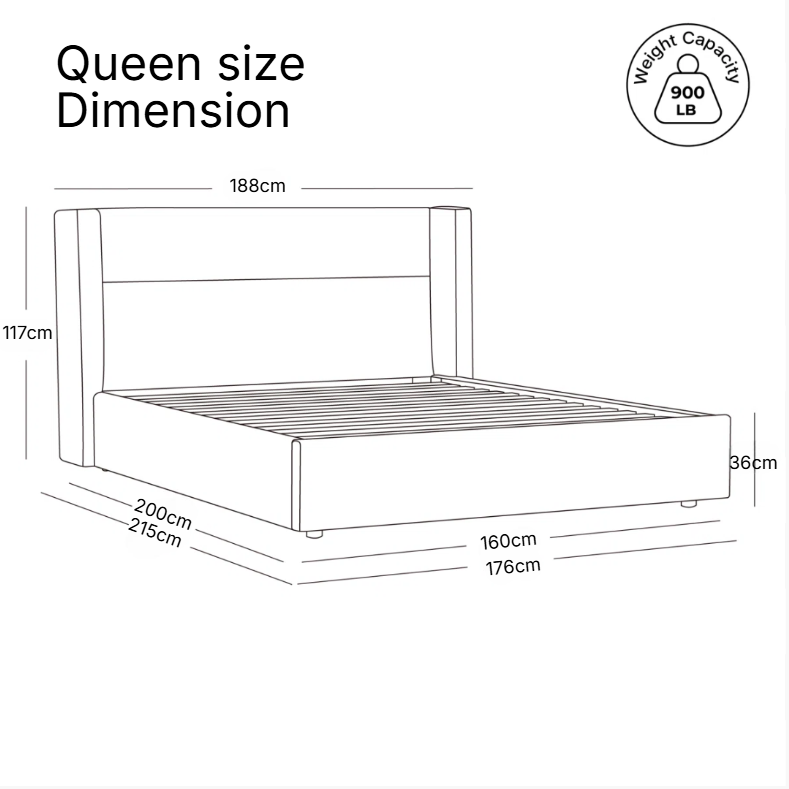 queen size platform bed